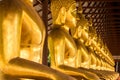Monk golden image of Buddha Royalty Free Stock Photo