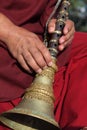 Monk holding horn