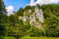 Monk limestone rock massif known as Mnich in Kobylanska Valley within Jura Krakowsko-Czestochowska upland in Lesser Poland