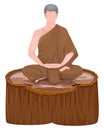 Monk meditation vector design