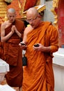 Chiang Mai, TH: Monks at Wat Doi Suthep Royalty Free Stock Photo