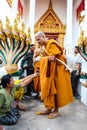 Monk ordained in Thai temple Royalty Free Stock Photo
