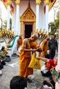 Monk ordained in Thai temple Royalty Free Stock Photo