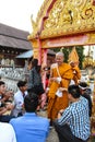 Monk ordained in Thai temple Royalty Free Stock Photo