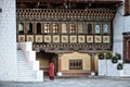 Monk at Paro Rinpung Dzong, Buddhist monastery and fortress