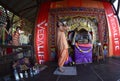 Monk performing ritual in a Krishna temple. Festival Vedalife. Kyiv, Ukraine Royalty Free Stock Photo