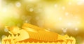 Monk phra buddha sleeping meditation on gold lotus base for pray concentration composed release. colorful background. Royalty Free Stock Photo
