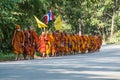 Monk on pilgrimage, Thailand Royalty Free Stock Photo