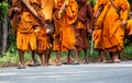 Monk on pilgrimage, Thailand Royalty Free Stock Photo