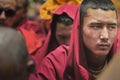 Monk during Puja in Hemis monastery