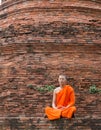Monk at Putthaisawan temple in Thailand Royalty Free Stock Photo