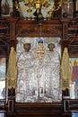 Monk sculpture inside Arkadi Monastery. Royalty Free Stock Photo