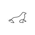 Monk seal one line icon. Element of animal icon. Thin line icon for website design and development, app development. Premium icon
