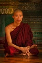 A Monk of Shwedagon Pagoda, Yangon, Mynamar Royalty Free Stock Photo