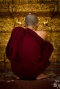 Monk of Shwedagon Pagoda, Yangon, Mynamar Royalty Free Stock Photo