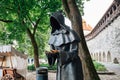 Monk statue at Danish King`s Garden in Tallinn, Estonia