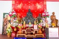 Monk statue at Wat Phra That Si Chom Thong Worawihan in Chom Thong District, Chiang Mai, Thailand.