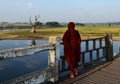 The monk at Ubien bridge, Myanmar