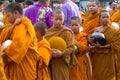 The monk was waiting for recive food