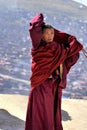 A monk was whorshiping Royalty Free Stock Photo
