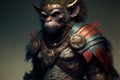 Monkey animal portrait dressed as a warrior fighter or combatant soldier concept. Ai generated