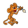 Monkey artist cartoon illustration