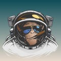 Monkey astronaut illustration Royalty Free Stock Photo