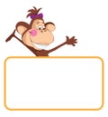 Monkey. Baby animal banner