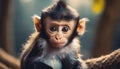 monkey baby. cute animal portrait .ai generated
