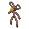 Monkey balloon icon isometric vector. Animal toy