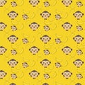 Monkey and banana seamless pattern Royalty Free Stock Photo