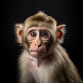 Whimsical Monkey Portrait On Black Background