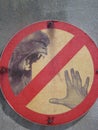 Monkey bite warning sign Royalty Free Stock Photo
