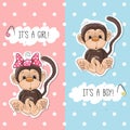 Monkey boy and girl Royalty Free Stock Photo