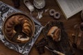 Monkey bread with chocolate, food photography Royalty Free Stock Photo