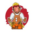 monkey building worker vector illustration design Royalty Free Stock Photo