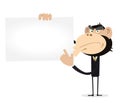 Monkey Businessman Holding A VCard Royalty Free Stock Photo