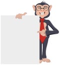 Monkey Businessman showing sheet of paper Royalty Free Stock Photo