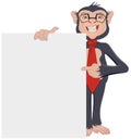 Monkey Businessman showing sheet of paper