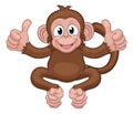 Monkey Cartoon Animal Giving Double Thumbs Up