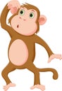Monkey cartoon thinking Royalty Free Stock Photo