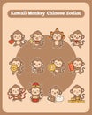 kawaii Monkey Chinese Zodiac Royalty Free Stock Photo