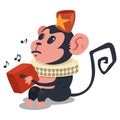 Monkey. Circus animals vector icon