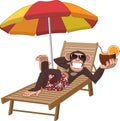 Monkey with a cocktail Royalty Free Stock Photo