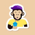 monkey color vector sticker.