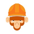 Monkey in construction helmet. marmoset builder. Vector illustration