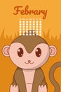 Monkey cute calendar cartoon