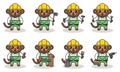 Cute and funny cartoon Monkey being a handyman. Royalty Free Stock Photo