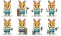 Cute cartoon of Rabbit being a handyman. Royalty Free Stock Photo