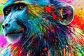 Monkey of different colors - Portrait close-up